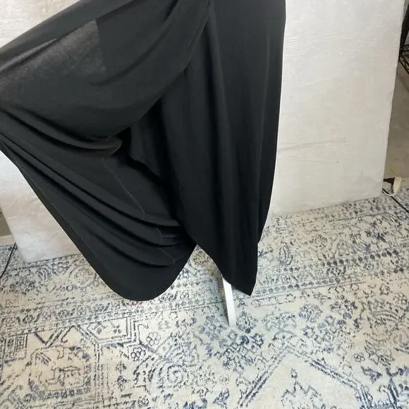 Nicole Miller Faux Wrap Maxi Dress Womens 4 Black Y2K Witchy Fairy Whimsigoth - Picture 13 of 13